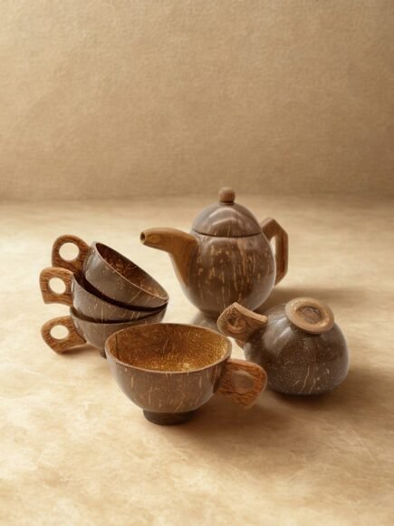 CoirProducts Teapot and Teacups Garden Set